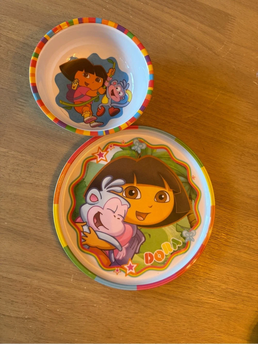 Vintage Y2K Dora the Explorer boots malamine plate and bowl Zak 8